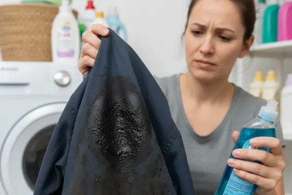 como tirar graxa de roupa mulher lavando