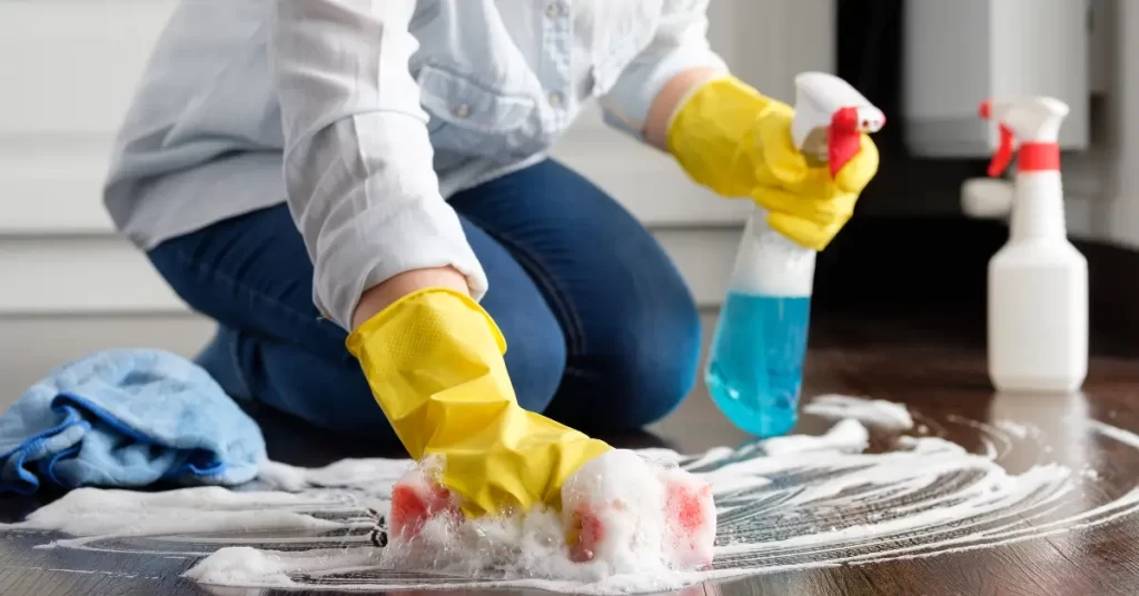 Rotina de limpeza da casa para apoiar o uso de vinagre mata pulgas no ambiente.
