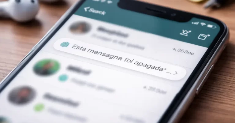 como recuperar conversas apagadas do WhatsApp no iPhone tela com mensagem apagada